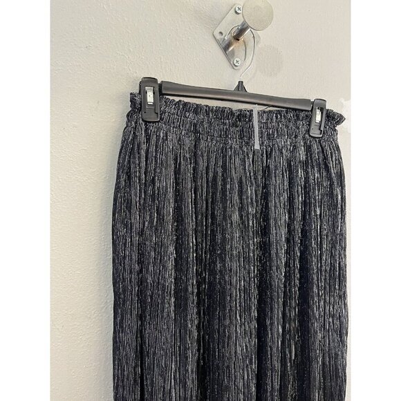 Banana Republic Metallic Midi Skirt Size M Elastic Waist Pull On - Picture 4 of 11